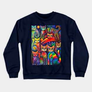 Rainbow cats acrylics Crewneck Sweatshirt